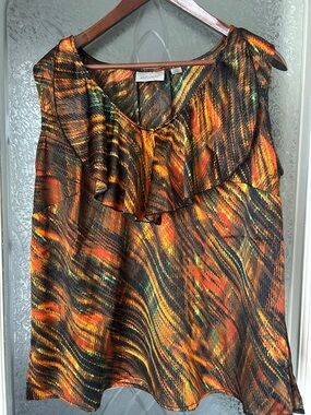 Avenue Womens Cowl Neck Sleeveless size 14/16  Side Slits -Excellent Condition-